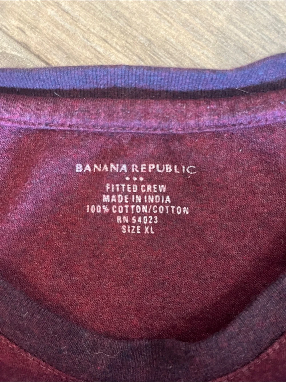 Banana Republic Men's Long-Sleeve Crew Neck Shirt - Maroon